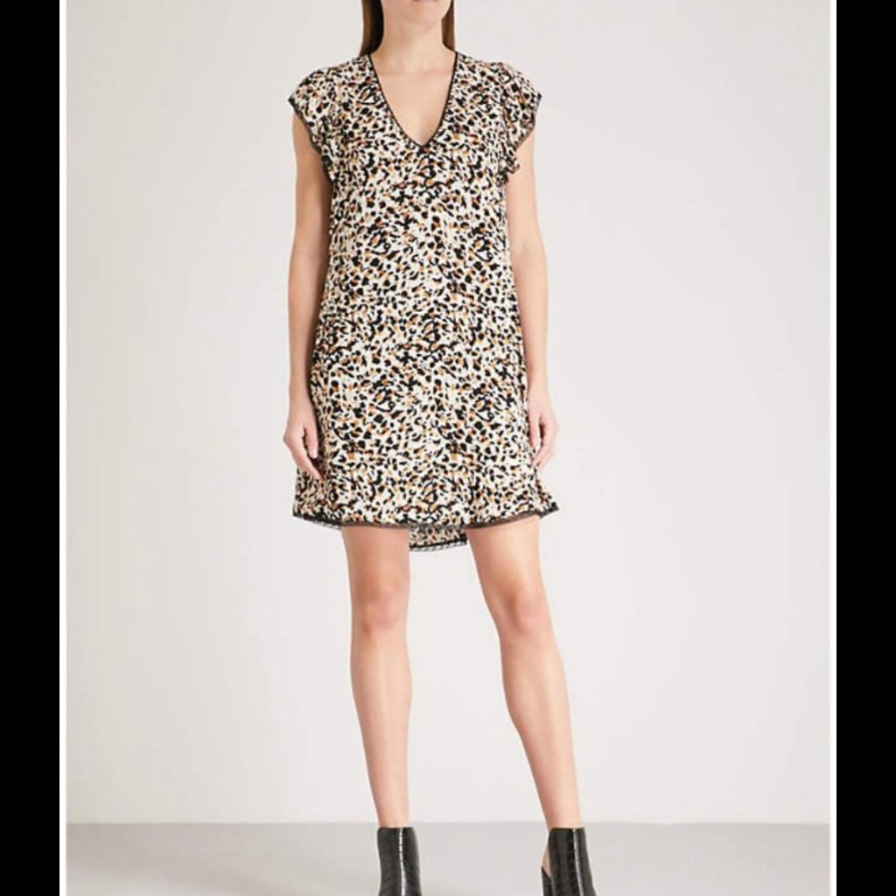 Zadig & Voltaire crinkle ringo leo leopard dress